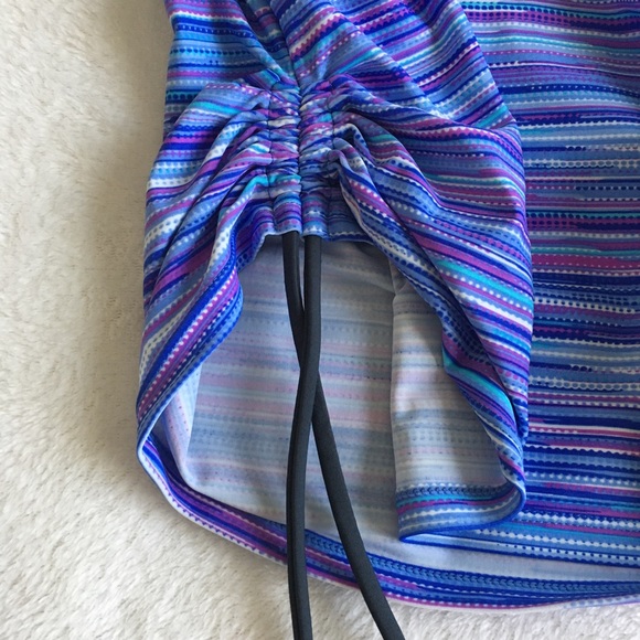 Free Country Specks Zip Front Tankini Swim Top S - Picture 5 of 8